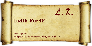 Ludik Kunó névjegykártya